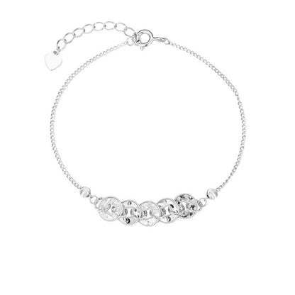Buddha Stones 925 Sterling Silver Five-emperor Coins Protection Ring Bracelet Necklace Pendant