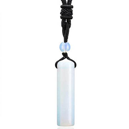 Buddha Stones Various Crystal Rose Quartz Green Aventurine Amethyst Cylinder Healing Necklace Pendant