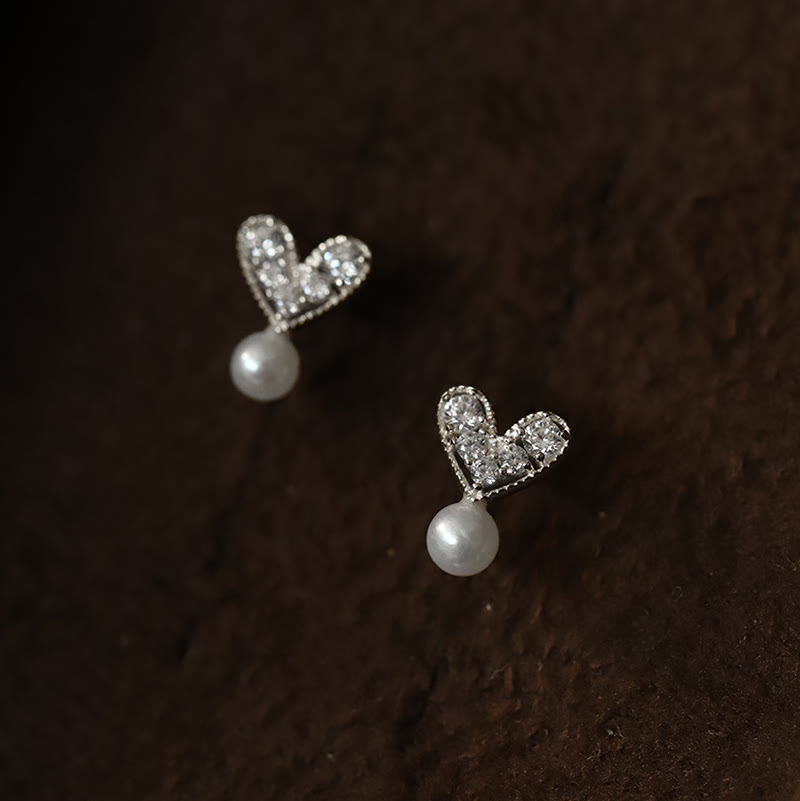 Buddha Stones 925 Sterling Silver Plated With Gold Heart Design Sincerity Earrings