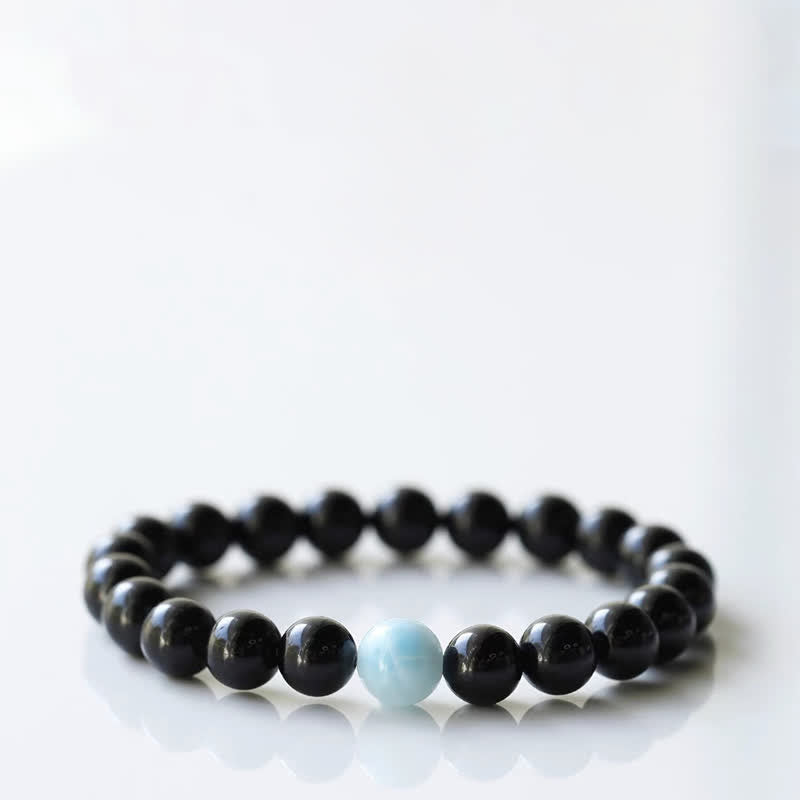 Buddha Stones Black Tourmaline Crystal Zodiac Animal Design Resilience Bracelet