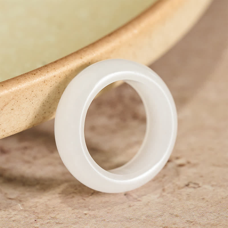 Buddha Stones Natural Golden Silk Jade Wealth Ring