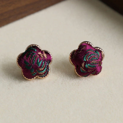 Buddha Stones Song Brocade Flower Balance Earrings