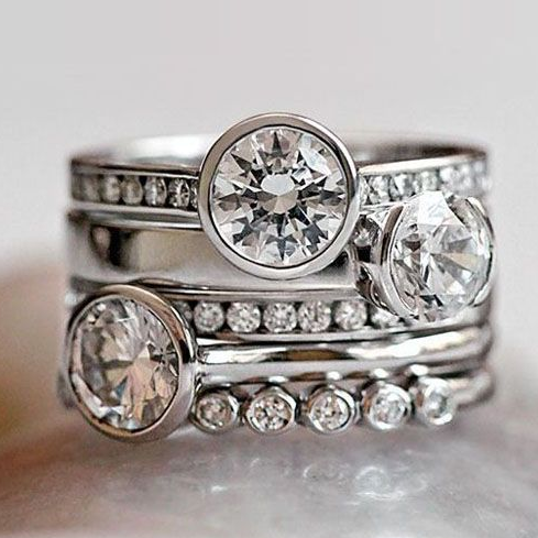Silver & Crystal Layered Ring
