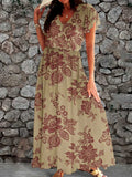 Women's Vintage Simple Floral Pattern Flowing Dress