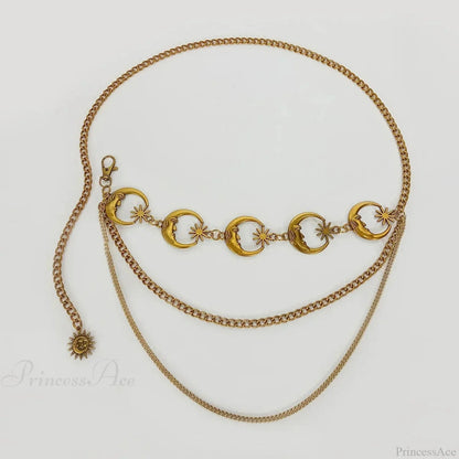 Rebellious Dark Urban Layered Waist Chain Belt