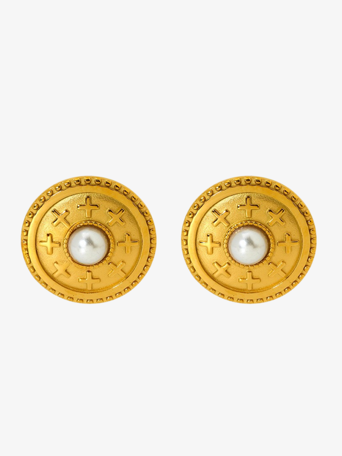 Gracelynne Pearl Button Earrings