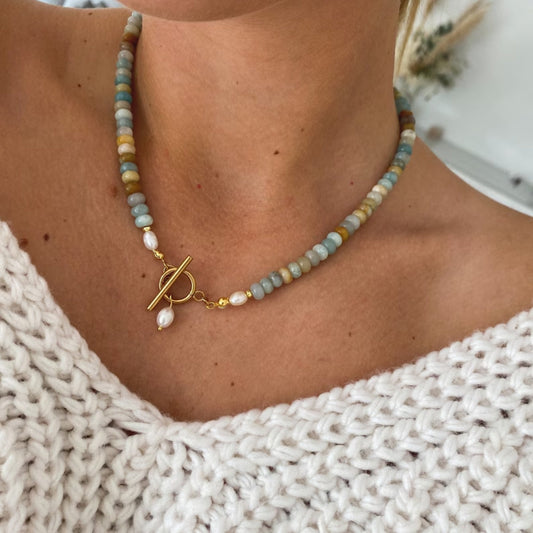 Golden Necklace With Stones