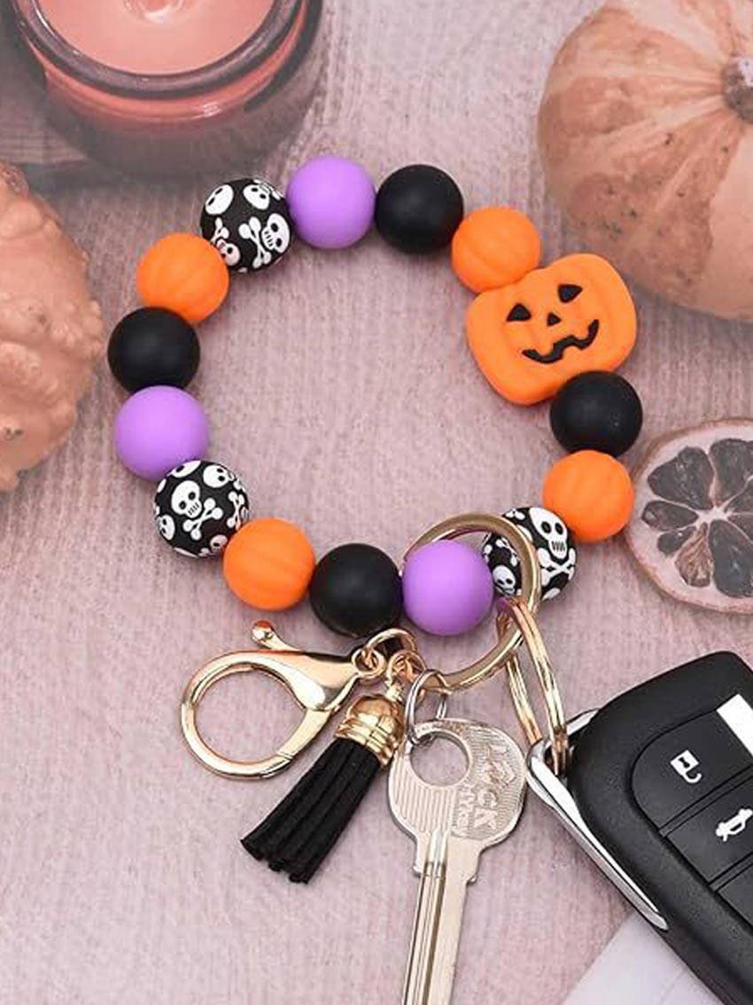 Halloween Pumpkin Bead Bracelet