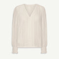 Comstylish Women's Retro Lace Cotton And Linen Mid-length Sleeves V-neck Top