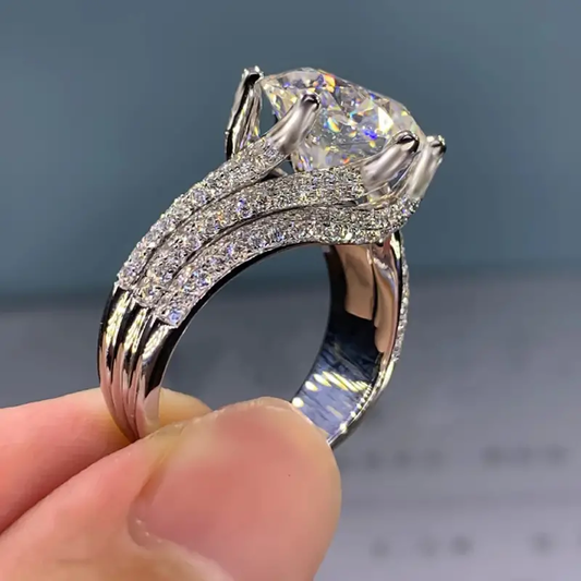 Crystal Silver Ring