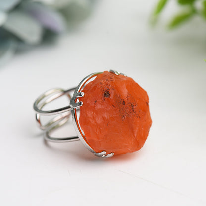 2-inch Mixed Raw Stone Healing Ring for Spiritual Balance