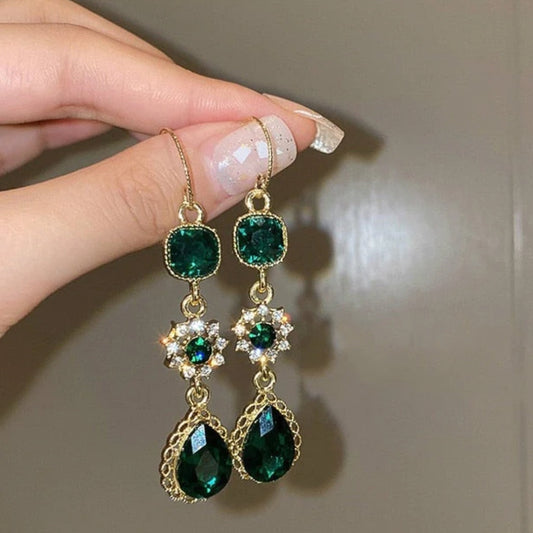 Green Crystal Earrings