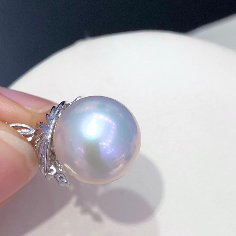 11.6mm Ice Queen Edison White Pearl Pendant & 925 Sterling Silver