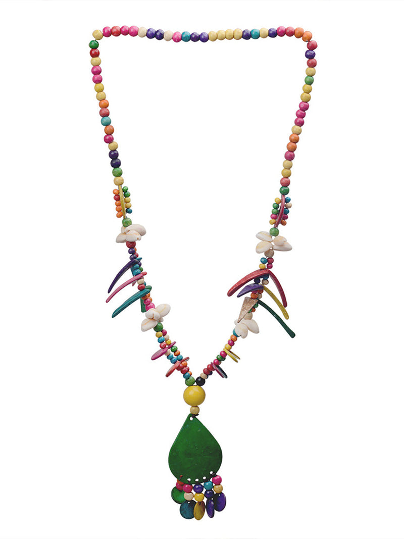 Bohemia Colorful Bead Weave Tassel Pendant Necklace Fg1020
