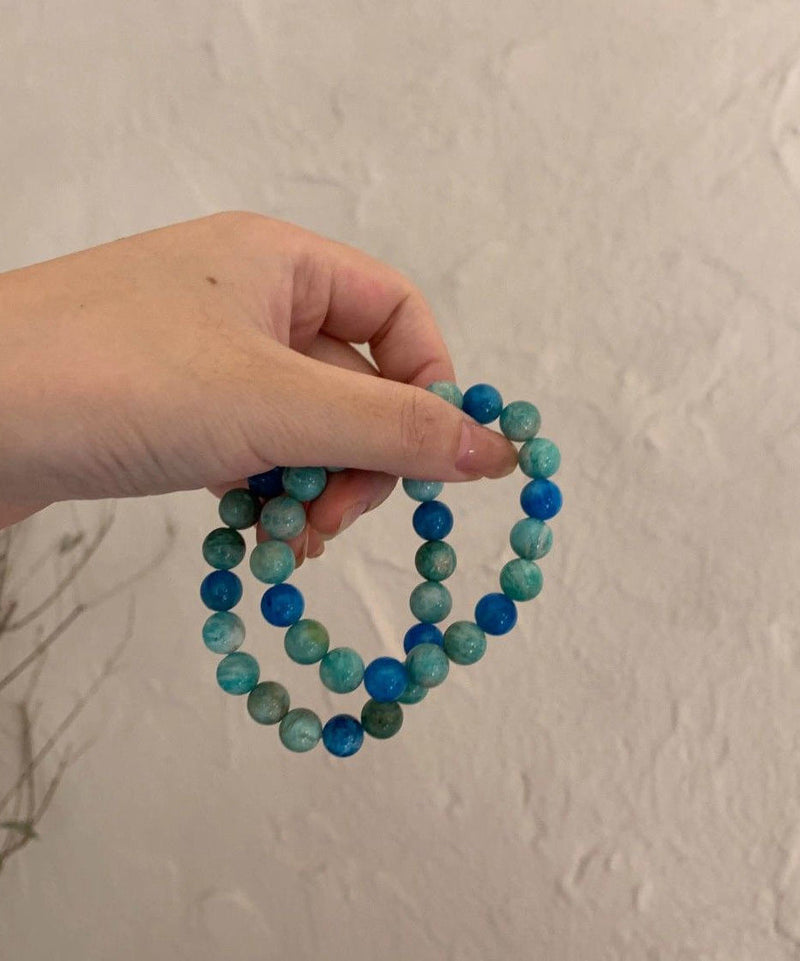 New Blue Amazonite Beads Chain Bracelet