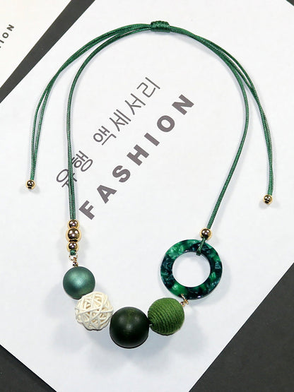 Pendant Wooden Necklace Resin