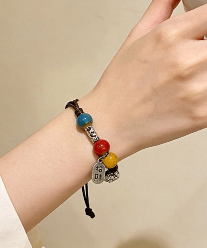 New Sterling Silver Weave Ceramic Charm Bracelet