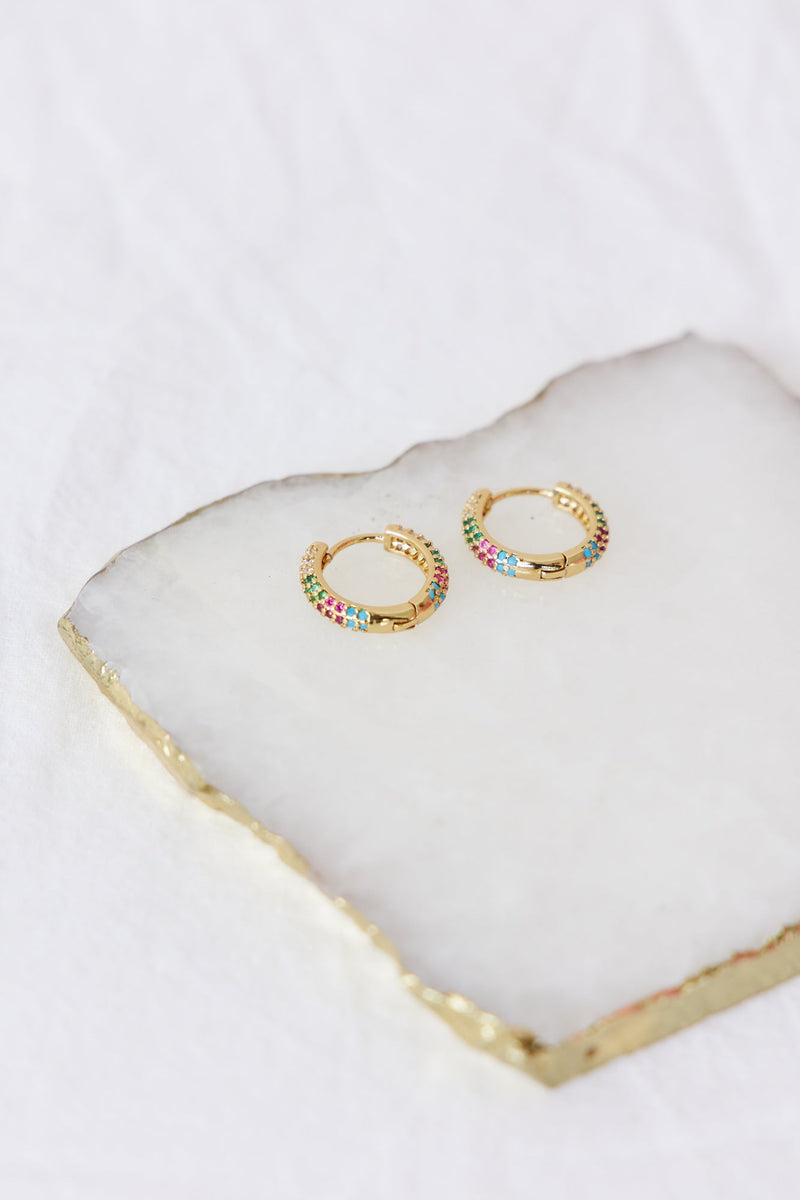 18k Gold Plated All Gemmed Up Earrings