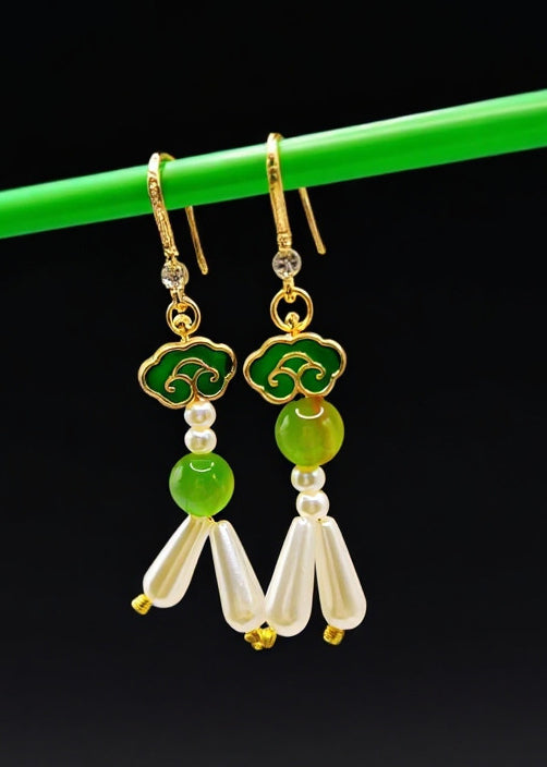 Fine White Pearl Style Drop Earrings