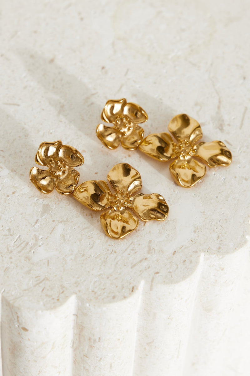 18k Gold Plated From the Forest Earrings Gold