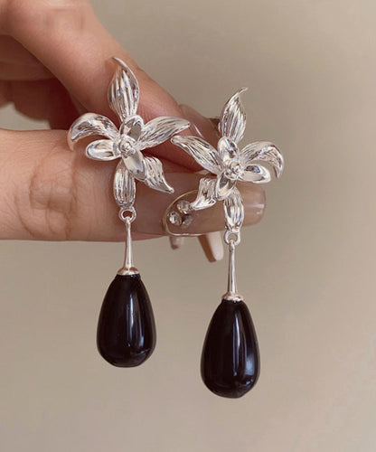 Fine Silk Alloy Resin Water Drop Drop Earrings
