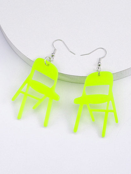 Geometric Color Drop Earrings