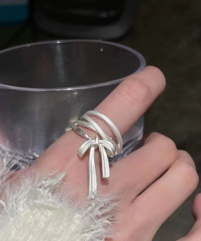 Diy Silk Sterling Silver Bow Silk Ribbon Rings