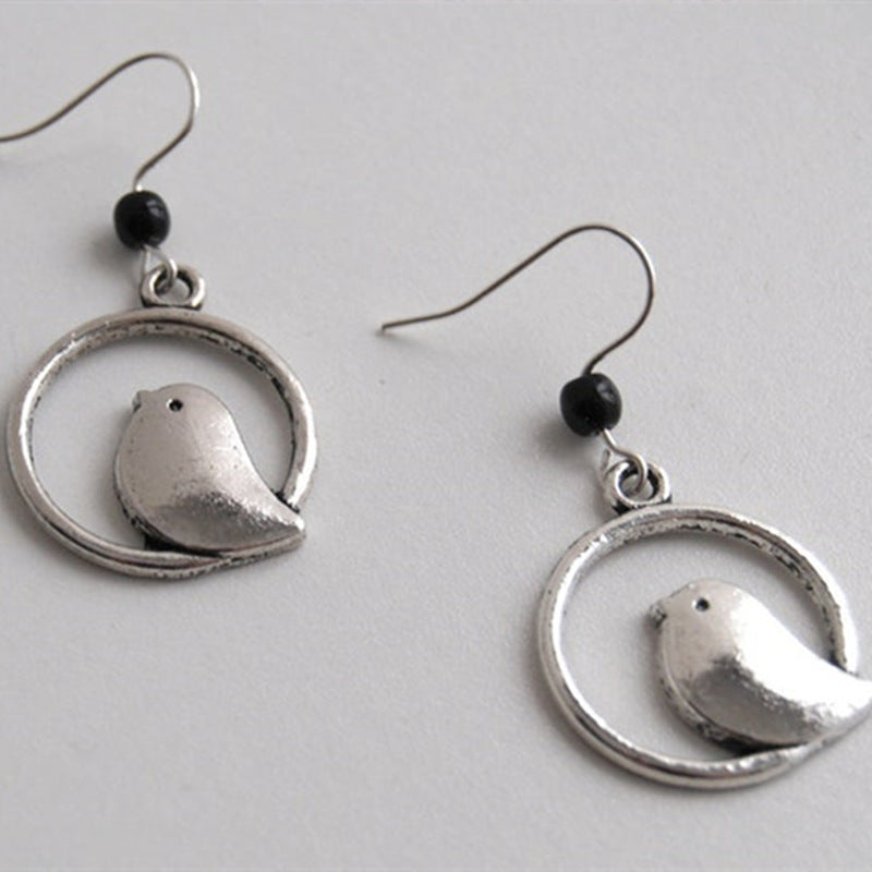 Style Gem Bird Pendant Earrings