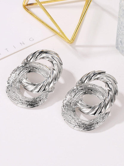 Geometric Hollow Color Drop Earrings