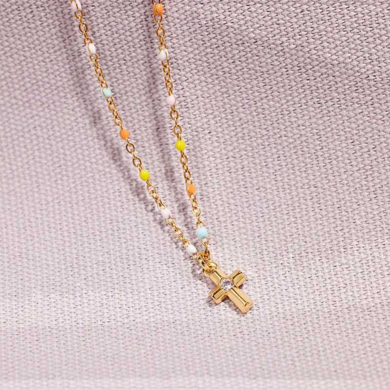 Warm Colors Cross Necklace