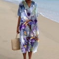 Comstylish Women's Leisure Holiday Flowers Print Flowy Dress