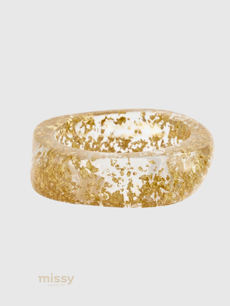 Emory Gold & Silver Foil Resin Bangles