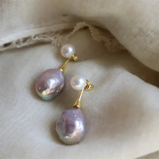 Purple Pearl Earrings