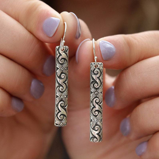 Rectangular Earrings in Sterling Silver