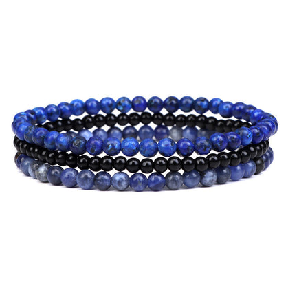 Buddha Stones 3pcs Natural Crystal Stone Inner Peace Spiritual Bracelet