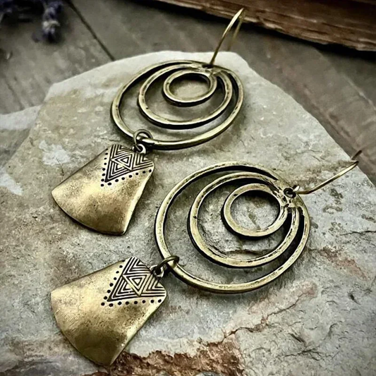 Silver Round Spiral Earrings