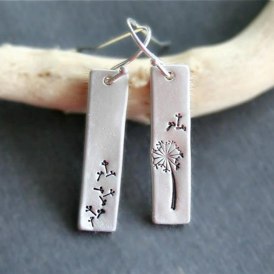 Rectangular Silver Earrings