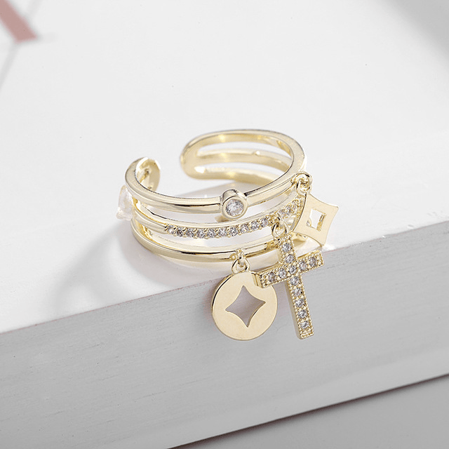 Blessed Layers Silver Ring - (adjustable)