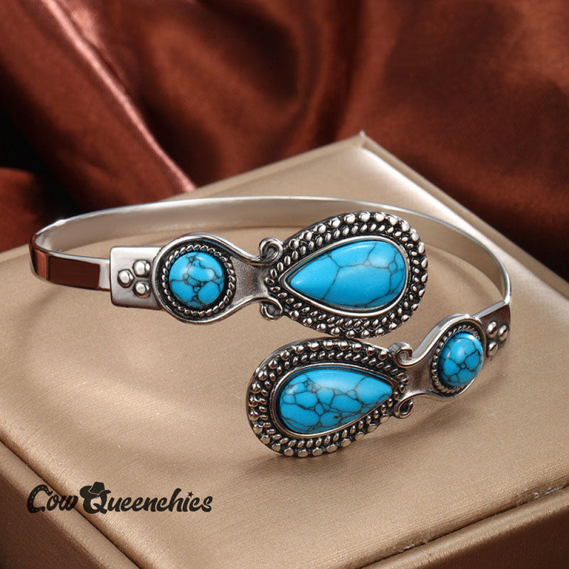 Statement Turquoise Metal Bracelet