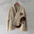Japanese Cat Art Plush Cardigan