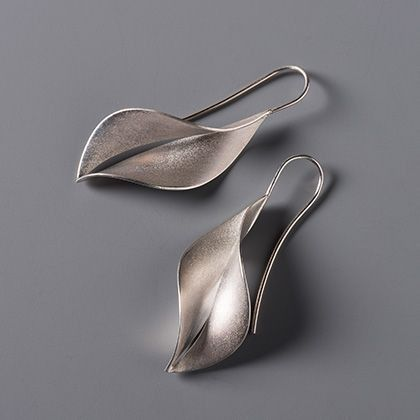 Clean Silver Leaf Earrings