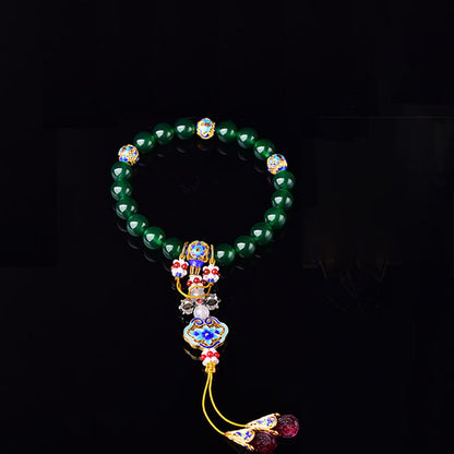 Green Agate Wrist Mala 14mm for Success and Manifestation