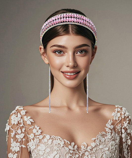 Art Pink Acrylic Crystal Zircon Hairpiece