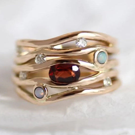 Zirconia Thin Golden Ring