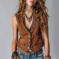 Comstylish Western-style V-neck Denim Vest Hot Girl Denim Waistcoat