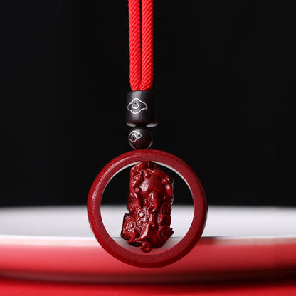 Buddha Stones Cinnabar Om Mani Padme Hum Pixiu Blessing Lucky Bead Necklace Pendant