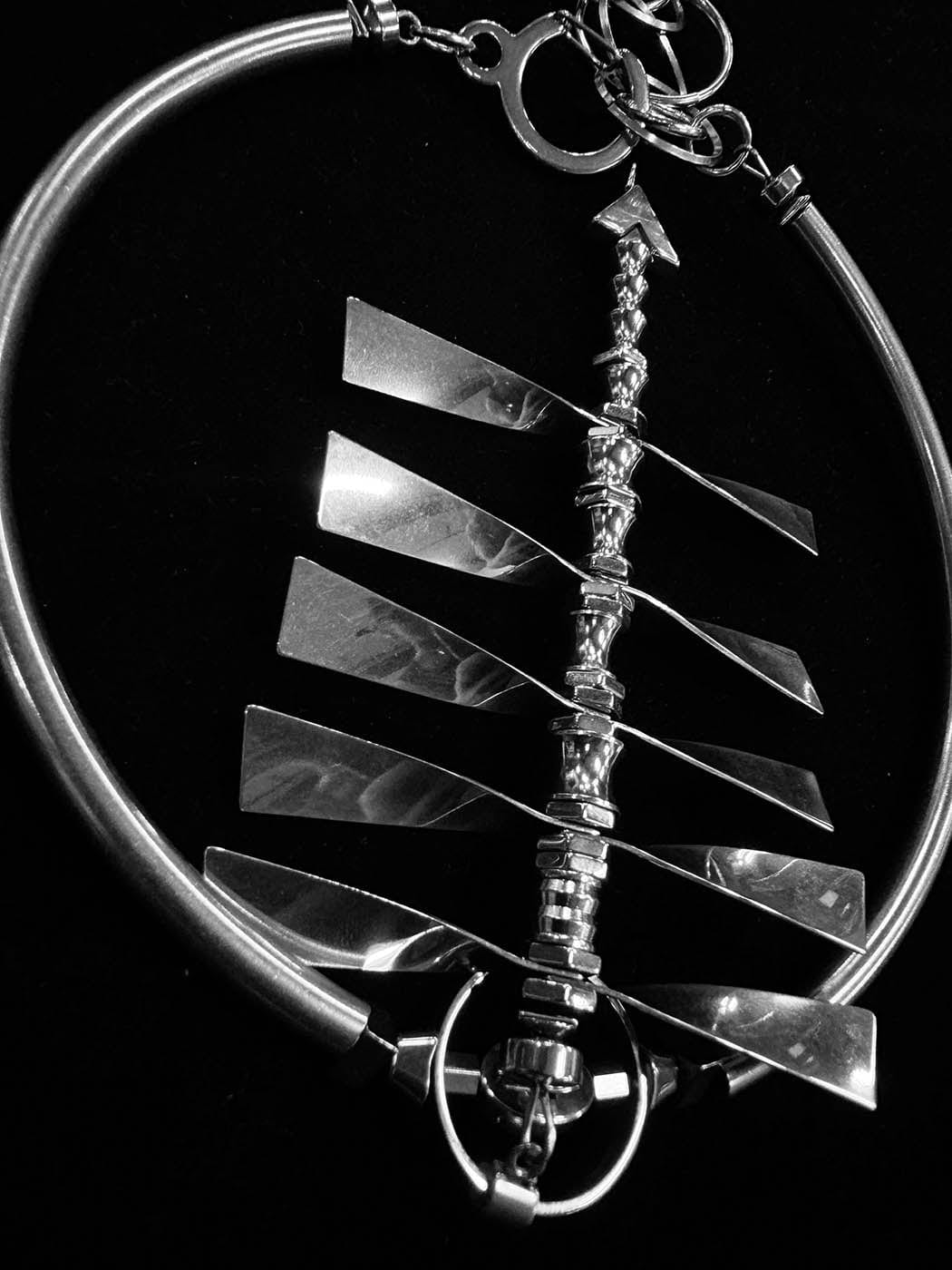 Chrome Spine Arrow Necklace