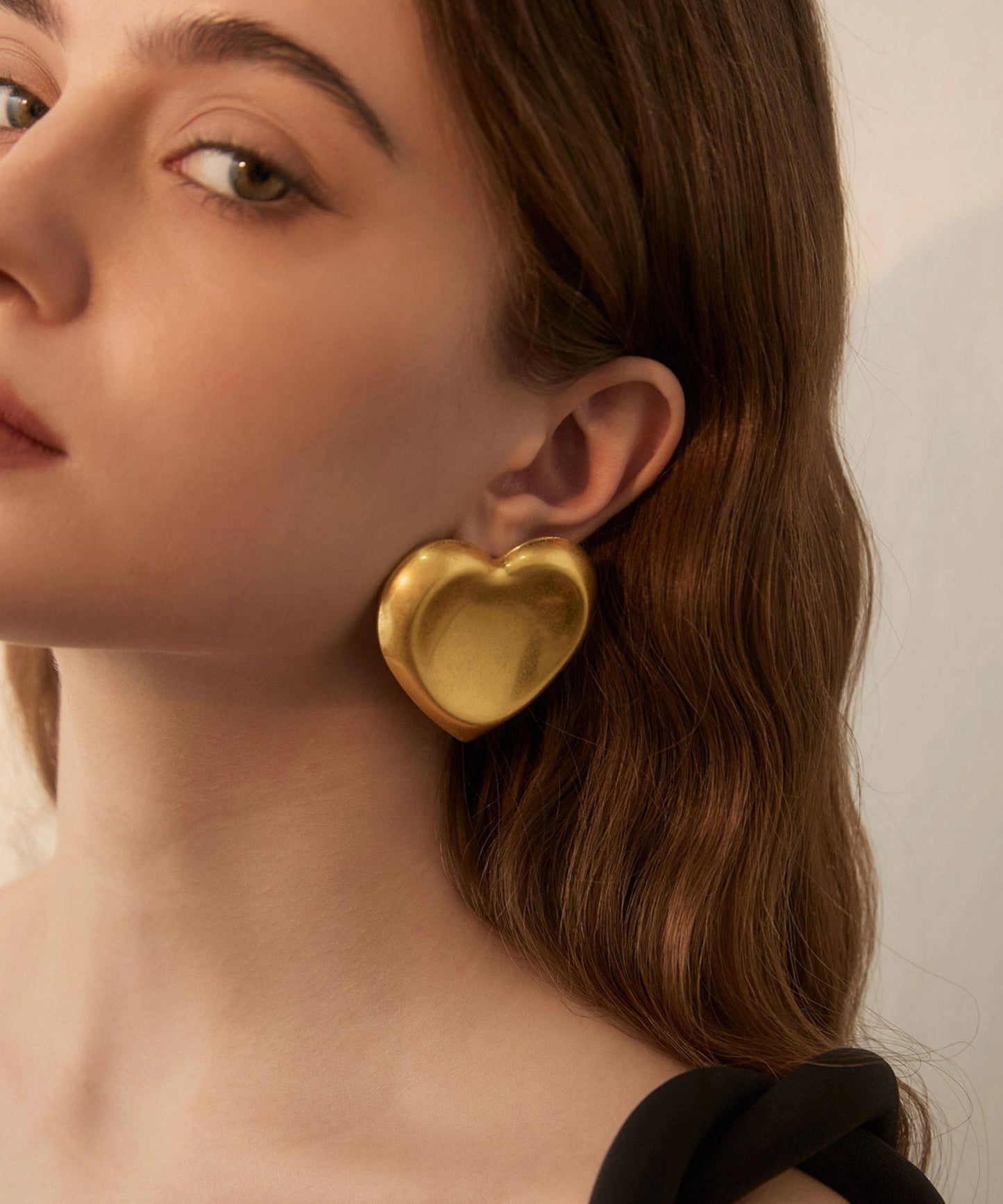 Gold Love Oversize Alloy Stud Earrings