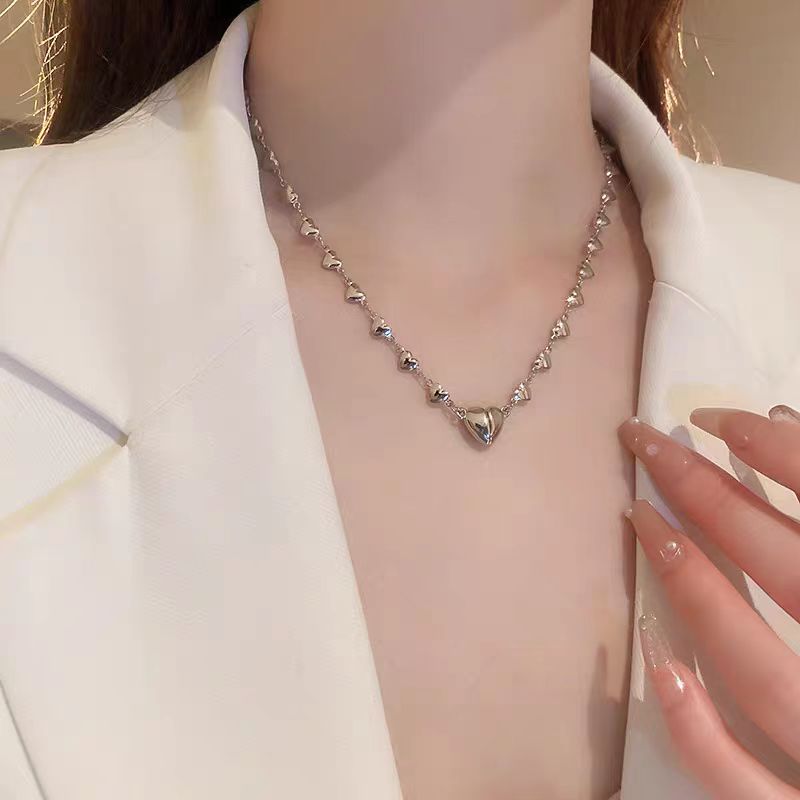 Silk Copper Metal Love Necklace