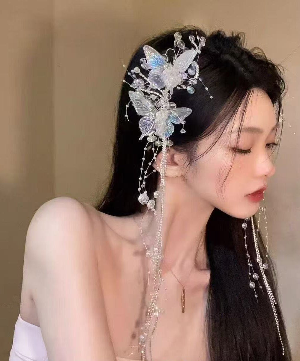 Tassel Butterfly Bead Acrylic Hair Clip